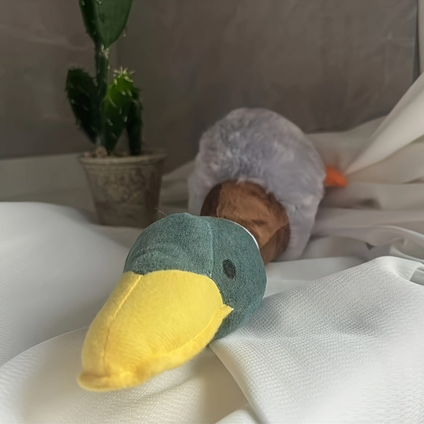 Jouet pour chien en peluche pouet-pouet Oie en velours – Jouet sonore pour animal de compagnie en velours PV doux, design d'oie mignon, jouet interactif à mâcher et à câliner, peluche durable pour chiens de petite à moyenne taille