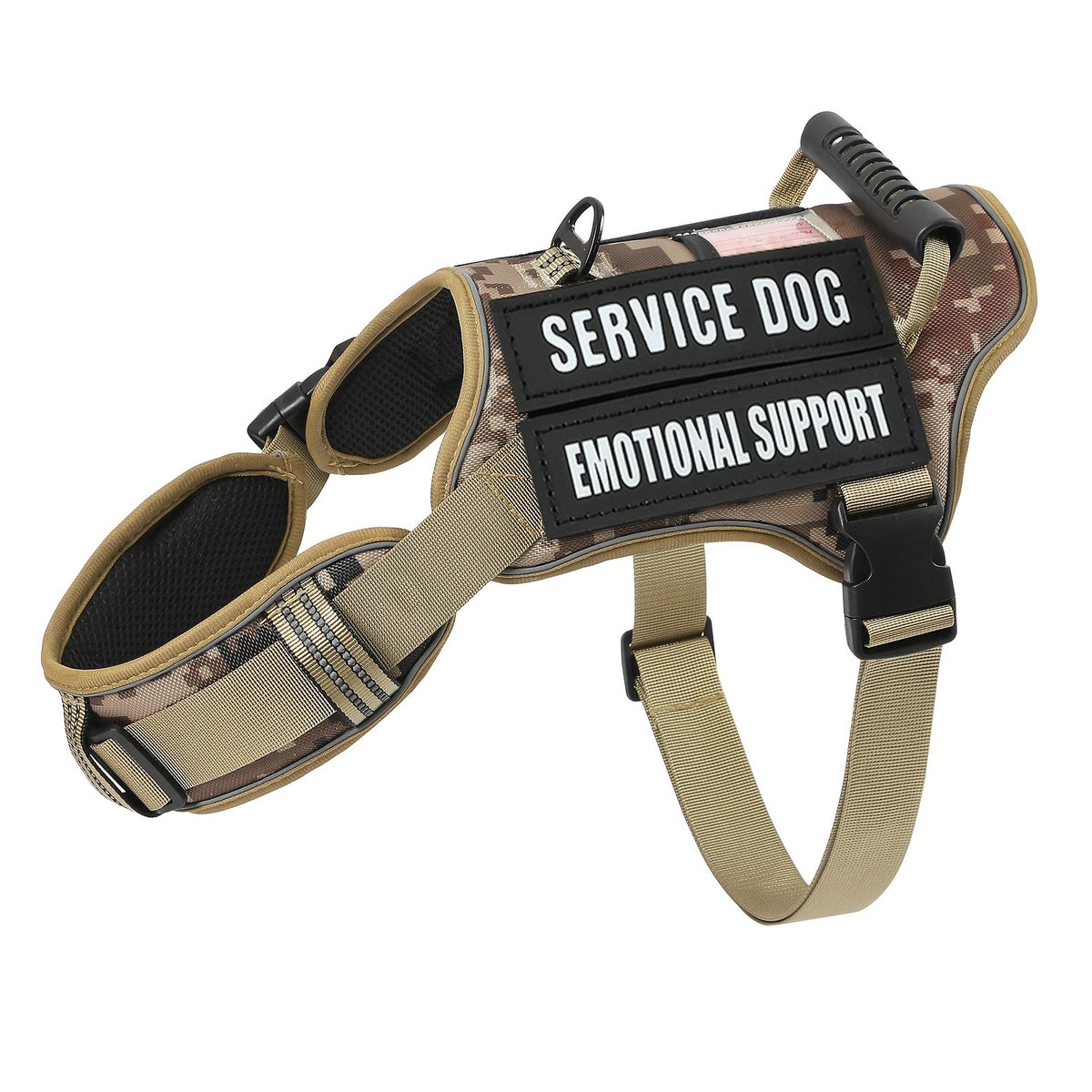 Harnais tactique MOLLE pour chien – Gilet réfléchissant réglable anti-traction pour animal de compagnie avec poignée de contrôle, harnais de dressage pour chien d'assistance, pour une promenade facile sans tirer ni s'étouffer