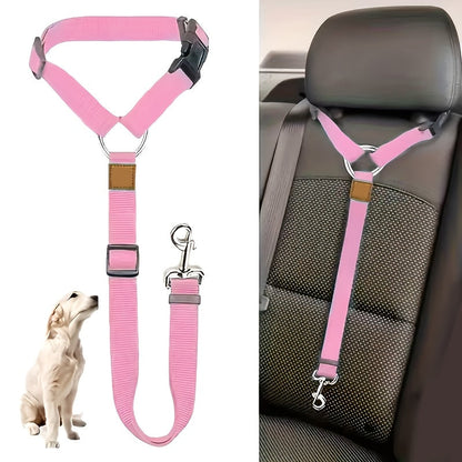 Dog Car Safety Harness Vest - Adjustable Padded Belly Band with Solid Metal Buckle, Ergonomic Support & Auto Seatbelt Clip for Pet Travel, Comfortable Dog Vehicle Restraint for Small Medium & Large Dogs
