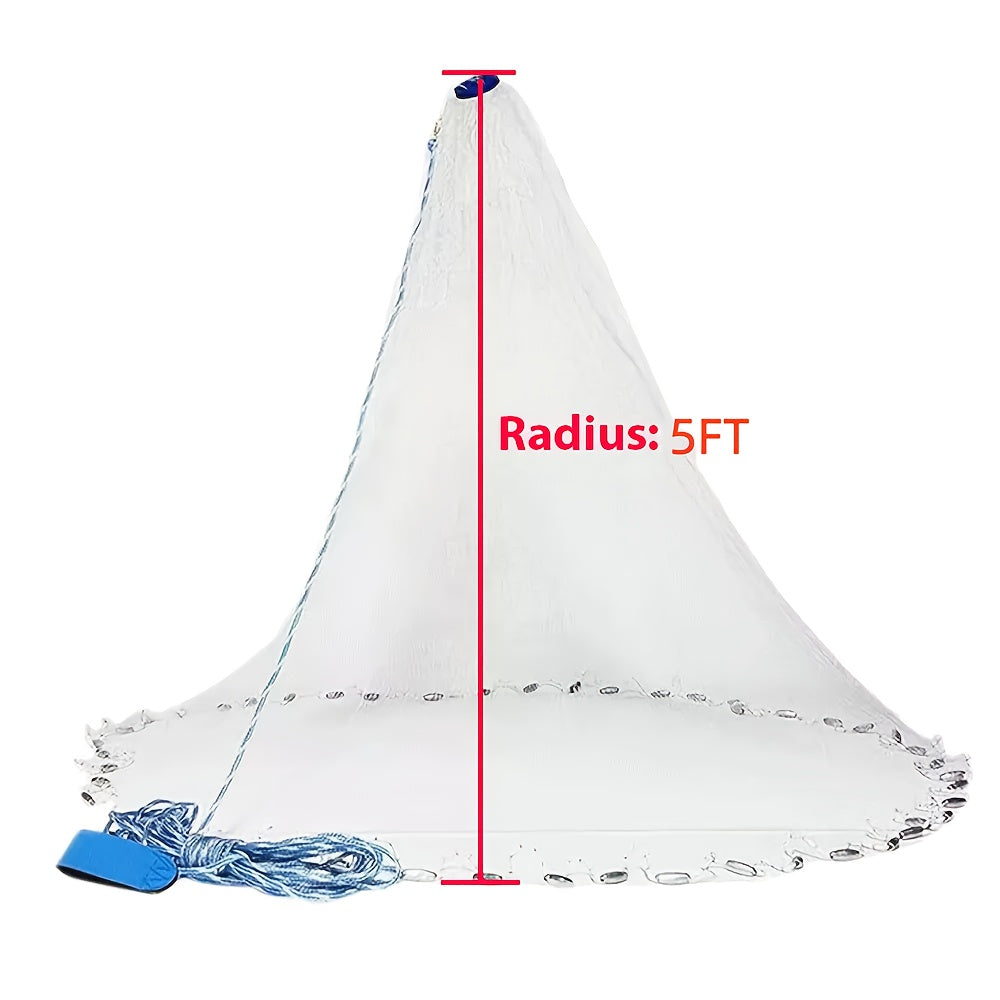 Épervier de pêche 8 pi/10 pi pour la capture d'appâts – Filet en monofilament de nylon robuste avec plombs en zinc haute résistance, conception à lancer facile pour la pêche américaine en eau douce et en mer, émerillon en acier 240/300