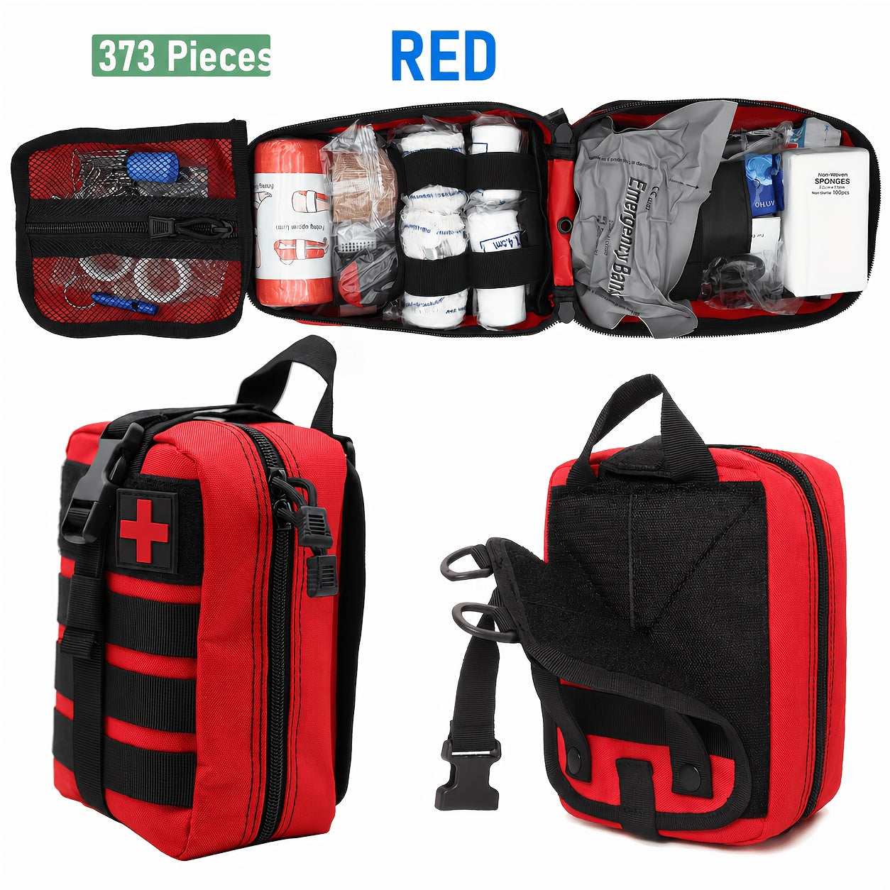 Tactical IFAK First Aid Kit with Tourniquet, Scissors & Whistle – Portable Trauma Bag for Hiking, Camping, Hunting, Car & Outdoor Emergencies, Multiple Sizes & Colors Available