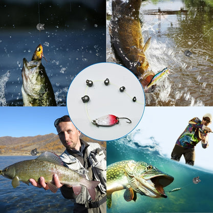 120 plombs fendus pour la pêche, poids ronds amovibles en 5 tailles, assortiment de plombs de qualité supérieure pour la pêche en eau douce et en mer (bar, truite, poisson-chat) - Indispensable pour la boîte à pêche