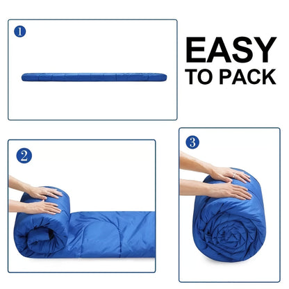 Sac de couchage 4 saisons léger pour temps froid -17 à -7°C – Forme enveloppe avec capuche réglable pour le camping, la randonnée, le trekking, l'alpinisme et les voyages en hiver
