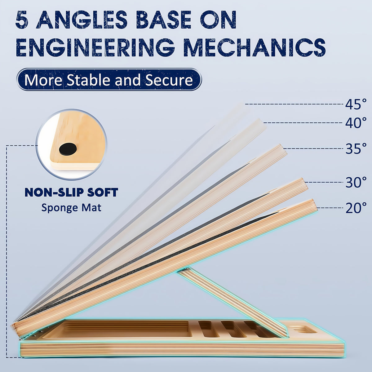 Planche inclinée réglable en bois pour étirement des mollets – Support incliné antidérapant pour squats, mobilité de la cheville et du pied, étirement des talons, kinésithérapie et équilibre
