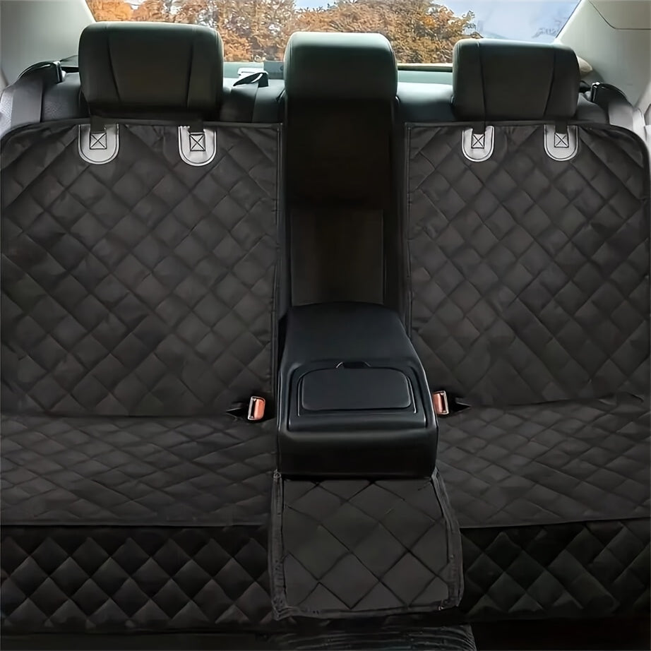 Housse de siège auto pour chien pour siège arrière – Imperméable, antidérapante et anti-rayures, protège-siège lavable compatible avec accoudoir, convient à la plupart des voitures, SUV et camions, motif fleurs et crânes noir