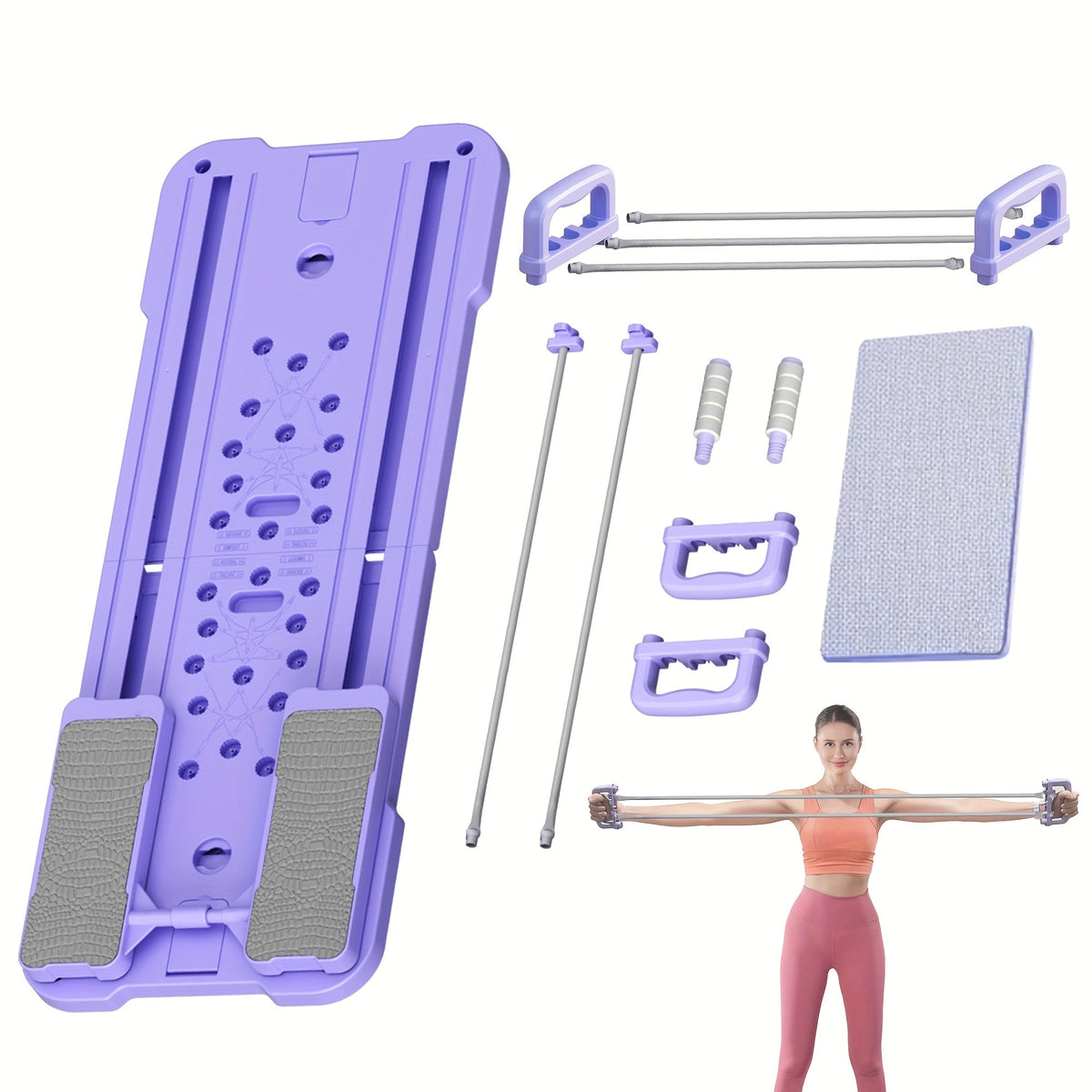 Planche de Pilates Reformer portable 9-en-1 pour salle de sport à domicile – Appareil multifonction pour abdominaux et pompes, entraîneur complet du corps, équipement de renforcement musculaire, cadeau idéal pour elle et lui
