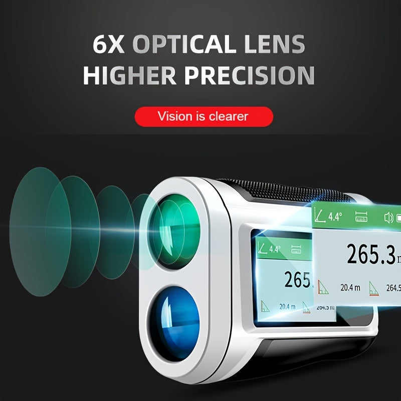 Télémètre laser Nohawk 1000 yards avec écran couleur latéral, rechargeable par USB, synthèse vocale en anglais, compensation de pente, alertes par vibration, 9 modes, unités M/Yard/Ft pour golf, chasse, disc golf, noir/blanc