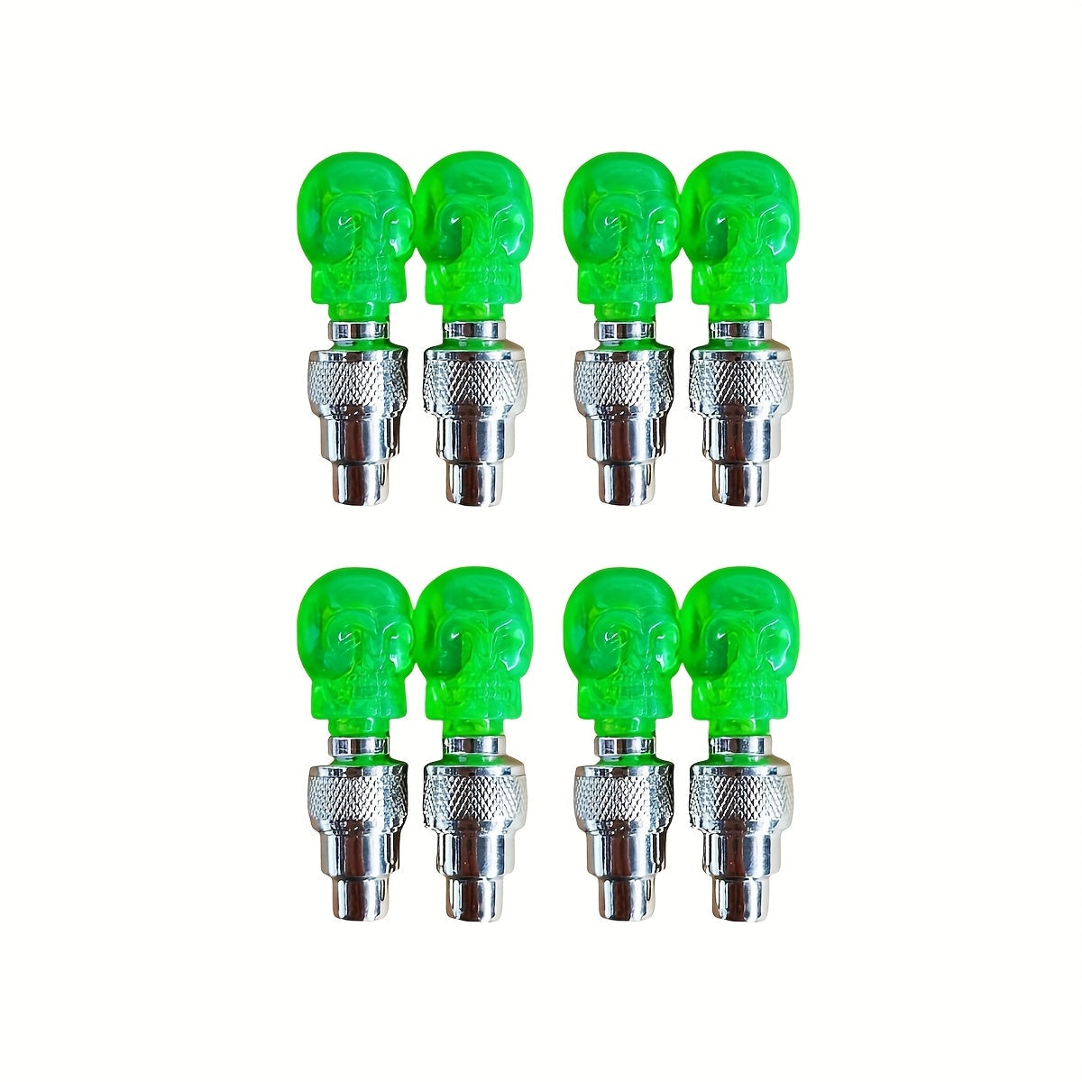 Bouchons de valve de pneu LED avec effet lumineux respirant et cheval au galop, 4/8/16 pièces, capuchons de valve de roue lumineux pour voiture, moto, vélo – Lumière de roue « Wind Fire », protection UV et antidéflagrante – Vert, rouge, bleu, squelette
