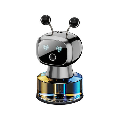 Désodorisant pour voiture robot intelligent, rechargeable par USB, pulvérisation automatique, écran d'expression IA, diffuseur de parfum automatique réglable sur 4 niveaux, décoration de voiture, cadeau