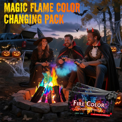 Sachets de changement de couleur pour feu, lot de 12 ou 24, sachets de flammes magiques colorées pour brasero, feu de camp, feu de joie, cheminée extérieure, accessoires de camping amusants pour adultes, enfants, fêtes et soirées en famille