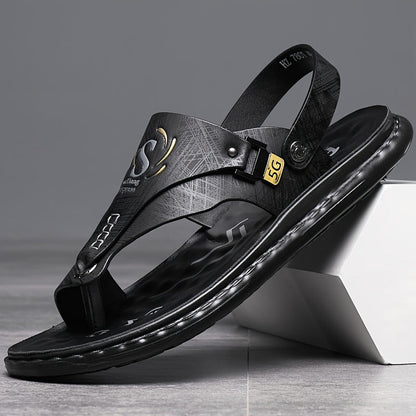 Men's Hiking Sandals with Arch Support – Slip-On Sports Beach Walking Sandals, Lightweight Casual Outdoor Shoes, Black Grey Brown, Sizes US 7–13.5, All Season Comfort