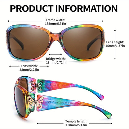 Lot de 2 lunettes de soleil polarisées pour femmes UV400 – Style papillon et cœur enveloppant Jackie-O, lunettes de mode tendance pour la conduite, la plage et l'extérieur, plusieurs couleurs disponibles
