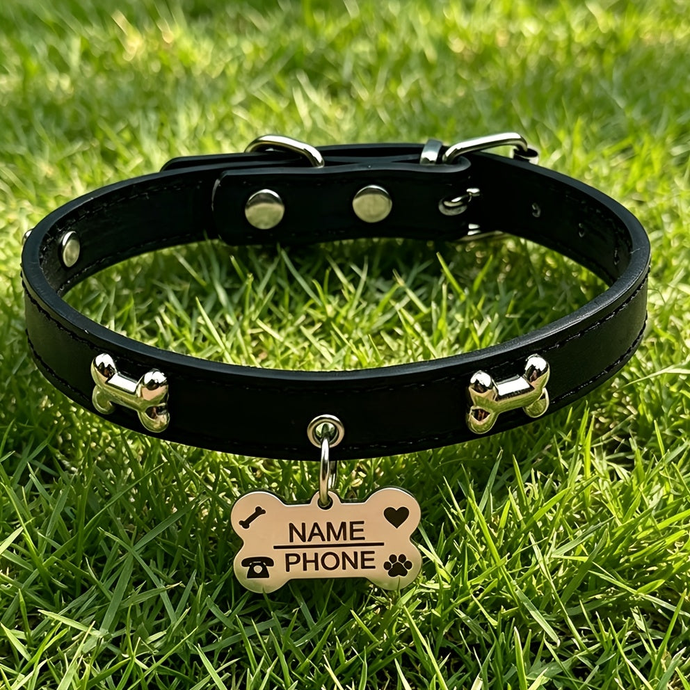 Collier pour chien gravé sur mesure avec plaque d'identification personnalisée gratuite, collier réglable anti-perte pour petits et moyens chiens et chats, matériau durable de qualité supérieure