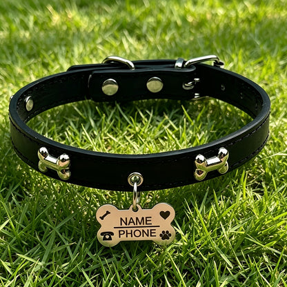 Collier pour chien gravé sur mesure avec plaque d'identification personnalisée gratuite, collier réglable anti-perte pour petits et moyens chiens et chats, matériau durable de qualité supérieure