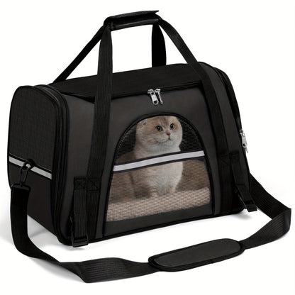 Cat Carrier Backpack Foldable & Ventilated – Airline Approved Pet Travel Bag with Secure Anti-Escape Zipper, Spacious Collapsible Design for Cats & Small Dogs, Breathable Car & Plane Travel Carrier