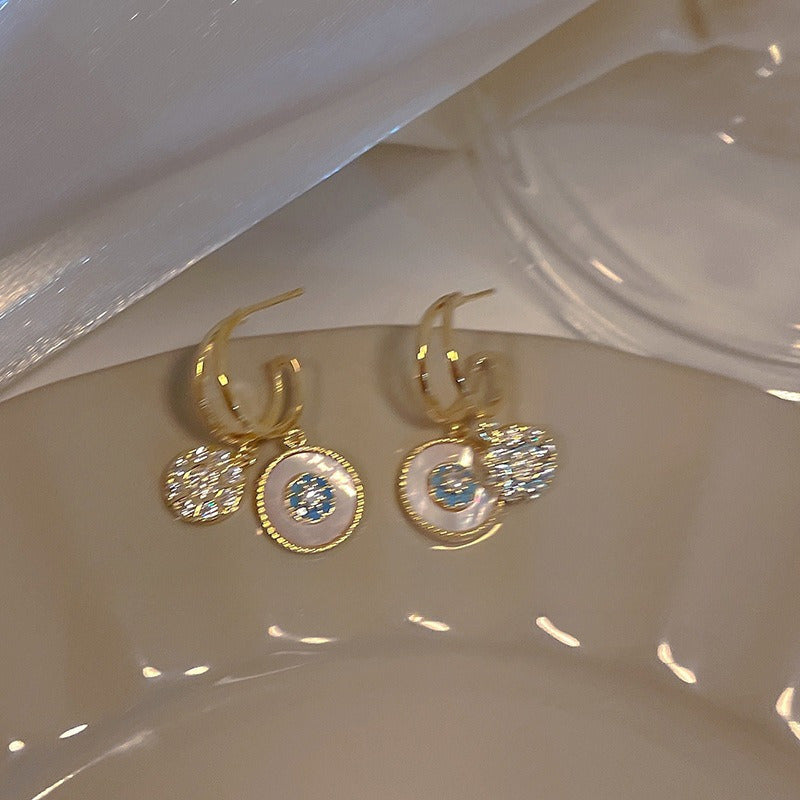 Boucles d'oreilles pendantes bohèmes vintage pour femmes - Boucles d'oreilles pendantes en zircone cubique plaqué or 18 carats avec crochets en argent sterling 925, bijoux fantaisie bohèmes élégants pour le quotidien, cadeau parfait pour elle