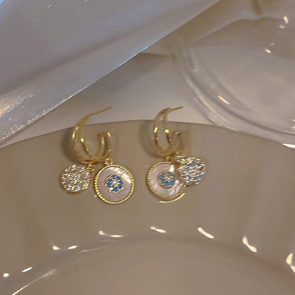 Boucles d'oreilles pendantes bohèmes vintage pour femmes - Boucles d'oreilles pendantes en zircone cubique plaqué or 18 carats avec crochets en argent sterling 925, bijoux fantaisie bohèmes élégants pour le quotidien, cadeau parfait pour elle