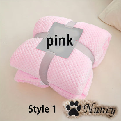Couverture pour animaux de compagnie brodée personnalisée – Plaid personnalisé avec nom ou initiales, couverture douillette et douce pour petits chiens et chats, cadeau de décoration chaleureux pour panier d'animal