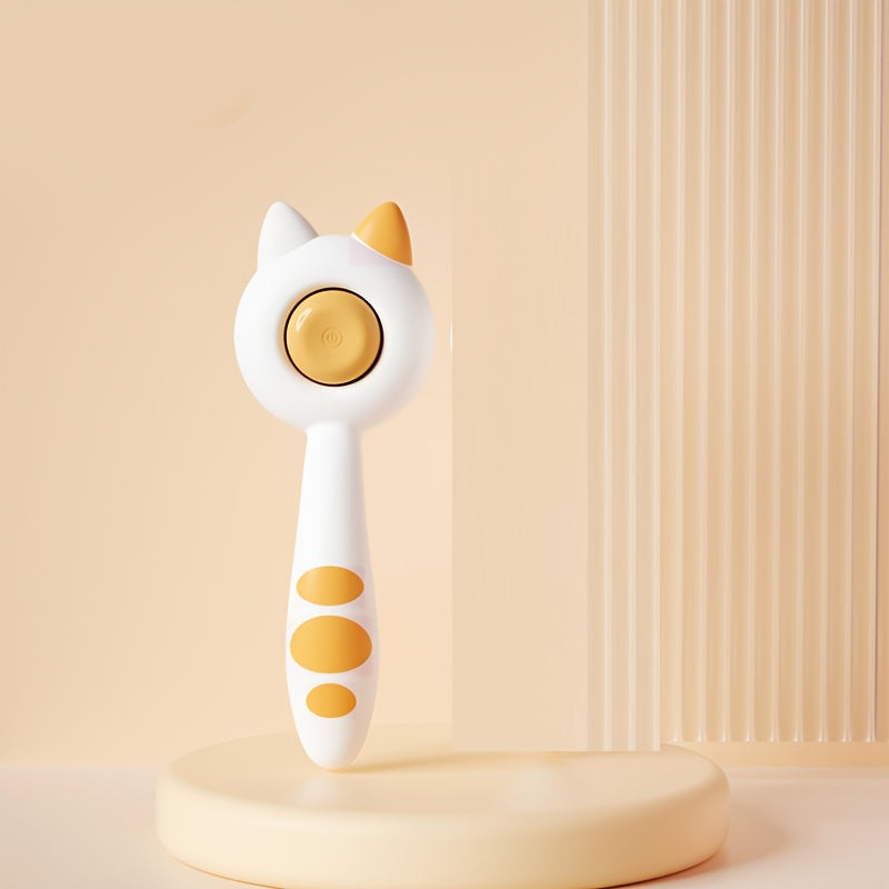 Peigne de toilettage autonettoyant pour chat avec bouton poussoir - Brosse de mue en acier inoxydable pour chats à poils longs et courts, brosse de massage et d'élimination des poils pour chats et chiens