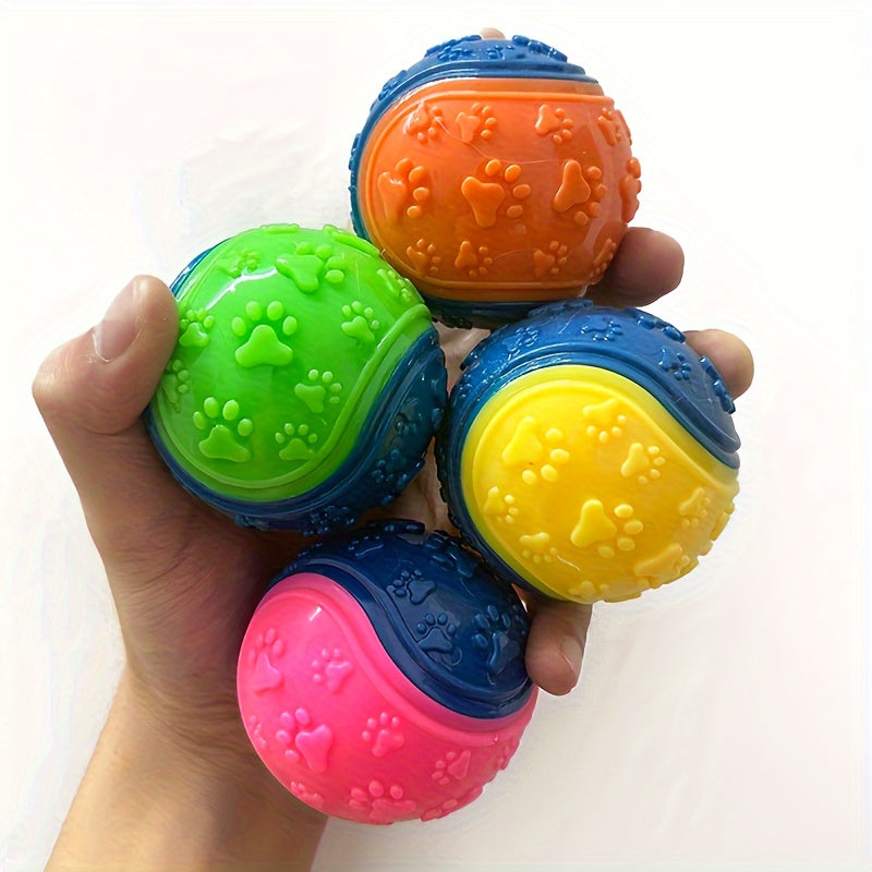 Lot de 2 balles couinantes pour chien - Jouets à mâcher en caoutchouc TPR souple pour la santé dentaire et le dressage, jouet interactif durable pour toutes les races, ensemble de balles sonores pour jeux de rapport pour chiots et chiens adultes
