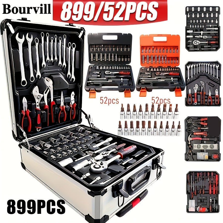 Ensemble d'outils professionnels de 52 pièces pour réparations à domicile et automobile – Kit de boîte à outils portable pour bricoleurs, mécaniciens et professionnels, idée cadeau parfaite