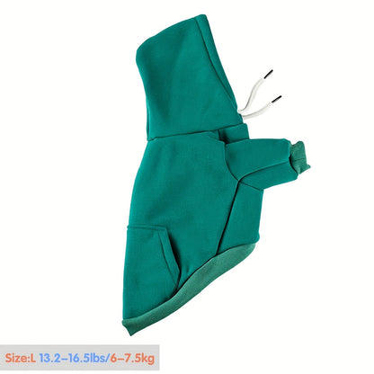 Sweat-shirt à capuche pour petit chien, pull doux et chaud pour chiens de petite et moyenne taille - Pull confortable en polyester pour animaux avec poche dorsale pour les promenades décontractées et les aventures en plein air