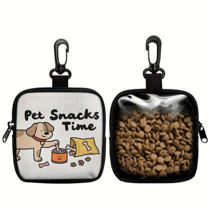 Sac de dressage pour chien avec crochet et fermeture éclair – Pochette de dressage à motif pattes avec distributeur de sacs à crottes, sac de promenade pour l'éducation des chiots pour une utilisation en extérieur