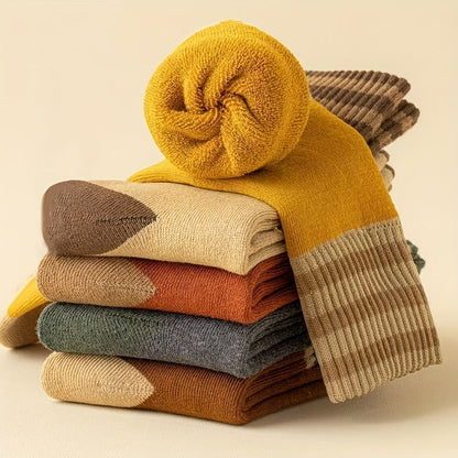 20 paires de chaussettes d'hiver mi-mollet, épaisses, en peluche, chaudes, rayées, bouclées pour femmes et hommes, chaussettes de sol confortables à gousset élastique pour le ski, le snowboard, le temps froid et les sports de plein air