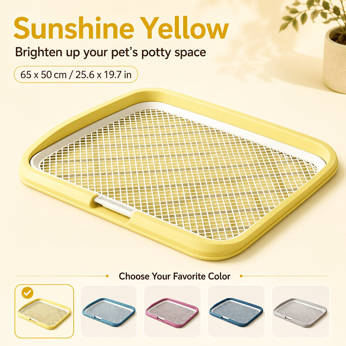 Bac à litière étanche pour chien, toilettes d'intérieur pour chiot avec grille amovible, support de tapis de propreté lavable pour l'apprentissage des chiots en appartement, station sanitaire pour petits et moyens chiens