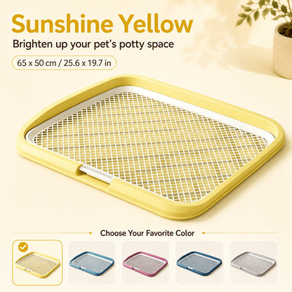 Bac à litière étanche pour chien, toilettes d'intérieur pour chiot avec grille amovible, support de tapis de propreté lavable pour l'apprentissage des chiots en appartement, station sanitaire pour petits et moyens chiens