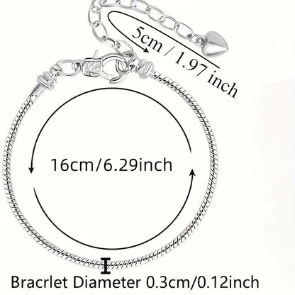 20-Piece Snake Chain Adjustable Bracelet Set 6.29 Inch Charm Bracelets with Lobster Clasp Extension Chain for Women DIY Jewelry Making Craft Supplies Beginner Gift