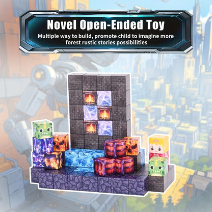 100 pièces Blocs de construction magnétiques, ensemble de jouets de construction STEM Garde mécanique pour enfants, kit de construction magnétique créatif, cadeau d'anniversaire, de Noël ou de Pâques pour garçons et filles de 6 ans et plus