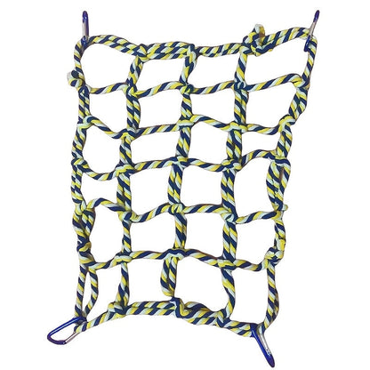 Filet d'escalade pour cage à oiseaux - Jouet hamac échelle en corde de coton colorée pour perroquets, calopsittes, conures, perruches, petits oiseaux et hamsters - Accessoire perchoir balançoire à mâcher pour activité suspendue
