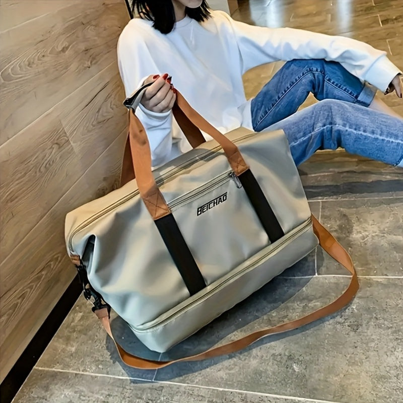 Sac de voyage grande capacité pour femme avec compartiment humide/sec – Sac de sport pour fitness et yoga, fourre-tout pour week-end et nuitée, loisirs et plein air, disponible en plusieurs coloris