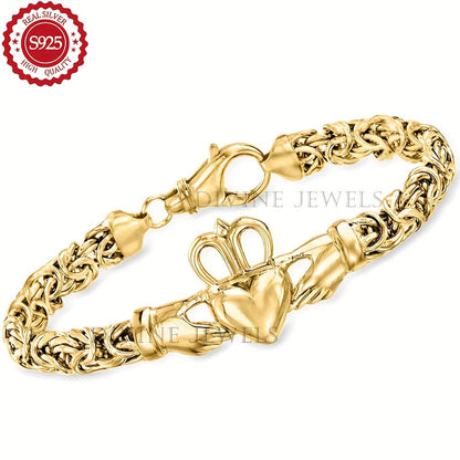 Bracelet tennis pour femme en argent sterling 925 – Design élégant à maillons continus en or et argent, coffret cadeau inclus, parfait pour la fête des Mères, la Saint-Valentin et les cadeaux d'anniversaire