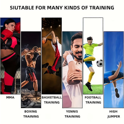 Ensemble de bandes de résistance pour boxe 12 pièces 150lb | Sangles d'entraînement MMA robustes | Entraîneur de force pour jambes et bras pour boxe, taekwondo et kickboxing à domicile | Entraînement complet du corps | Noir & Rouge