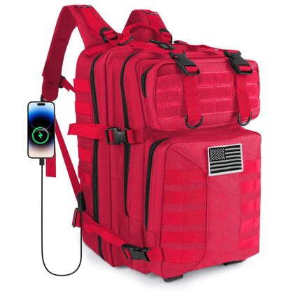 Sac à dos tactique unisexe haute capacité 50L – Sac militaire MOLLE pour le camping, la pêche, la chasse, la randonnée et les voyages – 13 options de couleurs incluant des variantes avec sac à main et sac de rangement