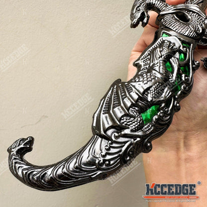 Couteau médiéval fantastique à lame fixe avec fourreau, 23 cm – Acier inoxydable 440 non tranchant, accessoire de cosplay, réplique historique, objet de décoration, 5 couleurs