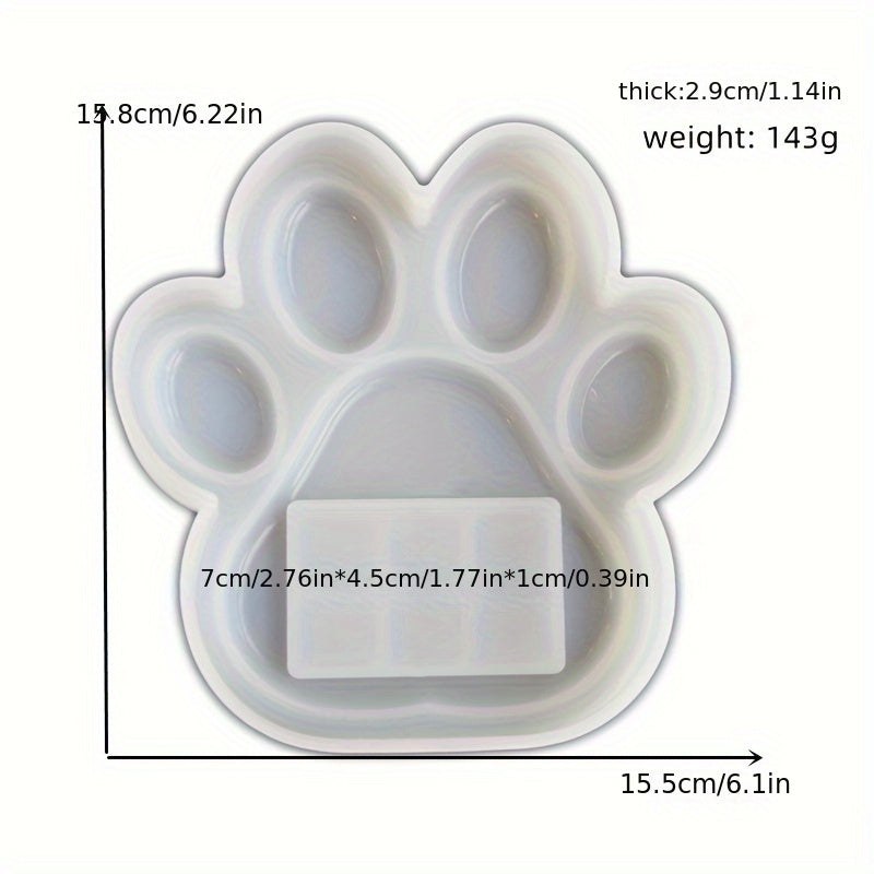 Kit de moulage pour pierre commémorative d'animal de compagnie – Moule en plâtre avec empreinte de patte de grand chien et cadre photo pour pierre tombale de jardin, marqueur de tombe DIY et ornement souvenir pour chiens et chats
