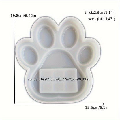 Kit de moulage pour pierre commémorative d'animal de compagnie – Moule en plâtre avec empreinte de patte de grand chien et cadre photo pour pierre tombale de jardin, marqueur de tombe DIY et ornement souvenir pour chiens et chats