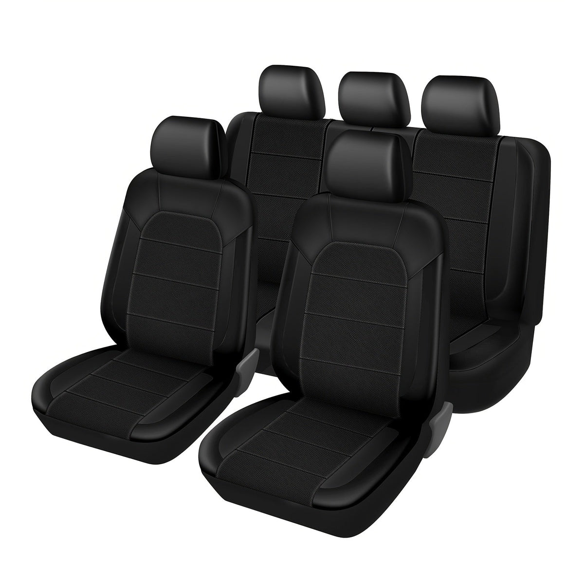 Housses de siège auto universelles en cuir synthétique, imperméables et matelassées, avec rembourrage en mousse, adaptées à toutes les saisons pour voitures, SUV et camions, gris, noir, rouge, bleu, lot de 1 ou 12 pièces