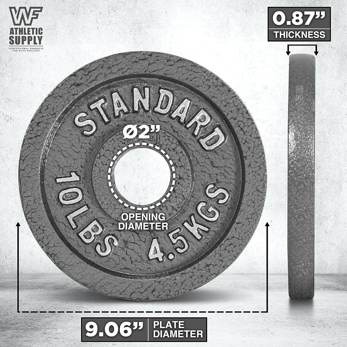 Disques de musculation en fonte, alésage 2 pouces, finition émaillée, pour musculation, haltérophilie, powerlifting, home gym, barre olympique, 2,5, 5, 10, 25, 35, 45, 100 lb