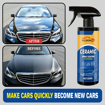 Spray de revêtement céramique nano 3-en-1 pour voitures – Résistant aux rayures, fini brillant haute définition, couche protectrice longue durée pour tous types de peinture, protection de peinture extérieure pour voiture, camion et SUV