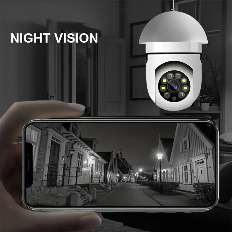 Lot de 4 ampoules caméra de sécurité WiFi 1080P HD – Suivi de mouvement par IA à 360°, PTZ intelligent, vision nocturne PIR, WiFi bi-bande 2,4G/5G, contrôle via application, fixation murale – Système de caméra de surveillance intérieure pour domicile