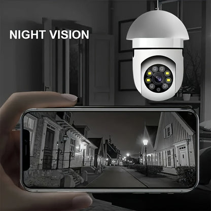 Lot de 4 ampoules caméra de sécurité WiFi 1080P HD – Suivi de mouvement par IA à 360°, PTZ intelligent, vision nocturne PIR, WiFi bi-bande 2,4G/5G, contrôle via application, fixation murale – Système de caméra de surveillance intérieure pour domicile