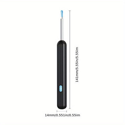 Kit otoscope caméra Wi-Fi 1080P HD pour nettoyage des oreilles – Outil de soin auriculaire avec 6 cure-oreilles et pince, rechargeable, compatible iPhone et Android
