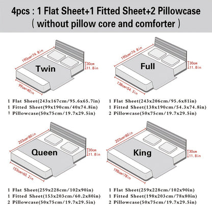 Parure de draps 4 pièces en microfibre à poches profondes – Draps ultra-doux et respirants de qualité hôtelière, résistants à la décoloration et au rétrécissement, toutes saisons, tailles lit simple, double, grand et très grand, choix de couleurs