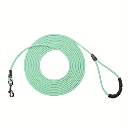 Long Dog Training Leash for Outdoor Use - Weatherproof PVC Coated Nylon Recall Leash for Beach, Yard, Hiking & Camping, Improves Obedience & Recall, 6 Colors 4 Sizes (M/L/XL/XXL)