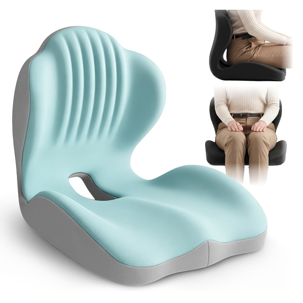 Coussin de siège ergonomique en mousse à mémoire de forme avec soutien lombaire et design creux respirant – Coussin de coccyx confortable pour chaise de bureau, siège auto, position assise prolongée, unisexe