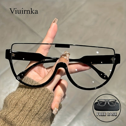 Lunettes de soleil semi-circulaires surdimensionnées pour hommes et femmes – Protection UV, verres anti-reflets, 5 couleurs – Lunettes unisexes tendance pour les voyages, la plage et le quotidien